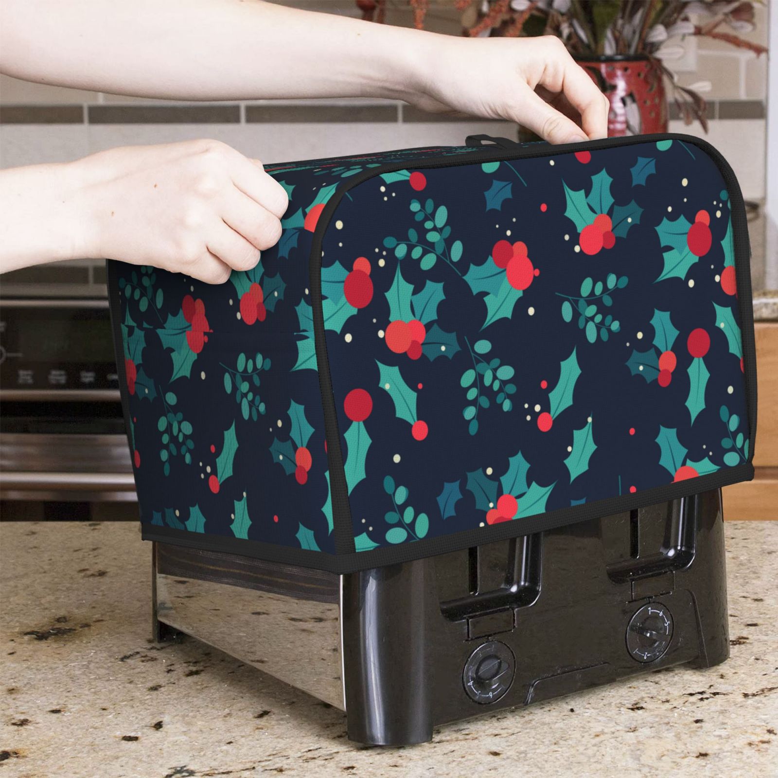 Toaster 4 Slice - Świąteczny nadruk z owocami 2 kromki