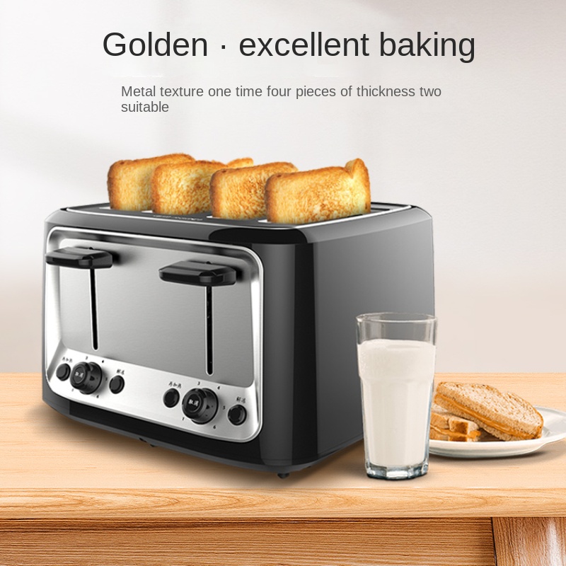 Toaster 4 Slice - Toster Domowy toster Wielofunkcyjny, w pełni