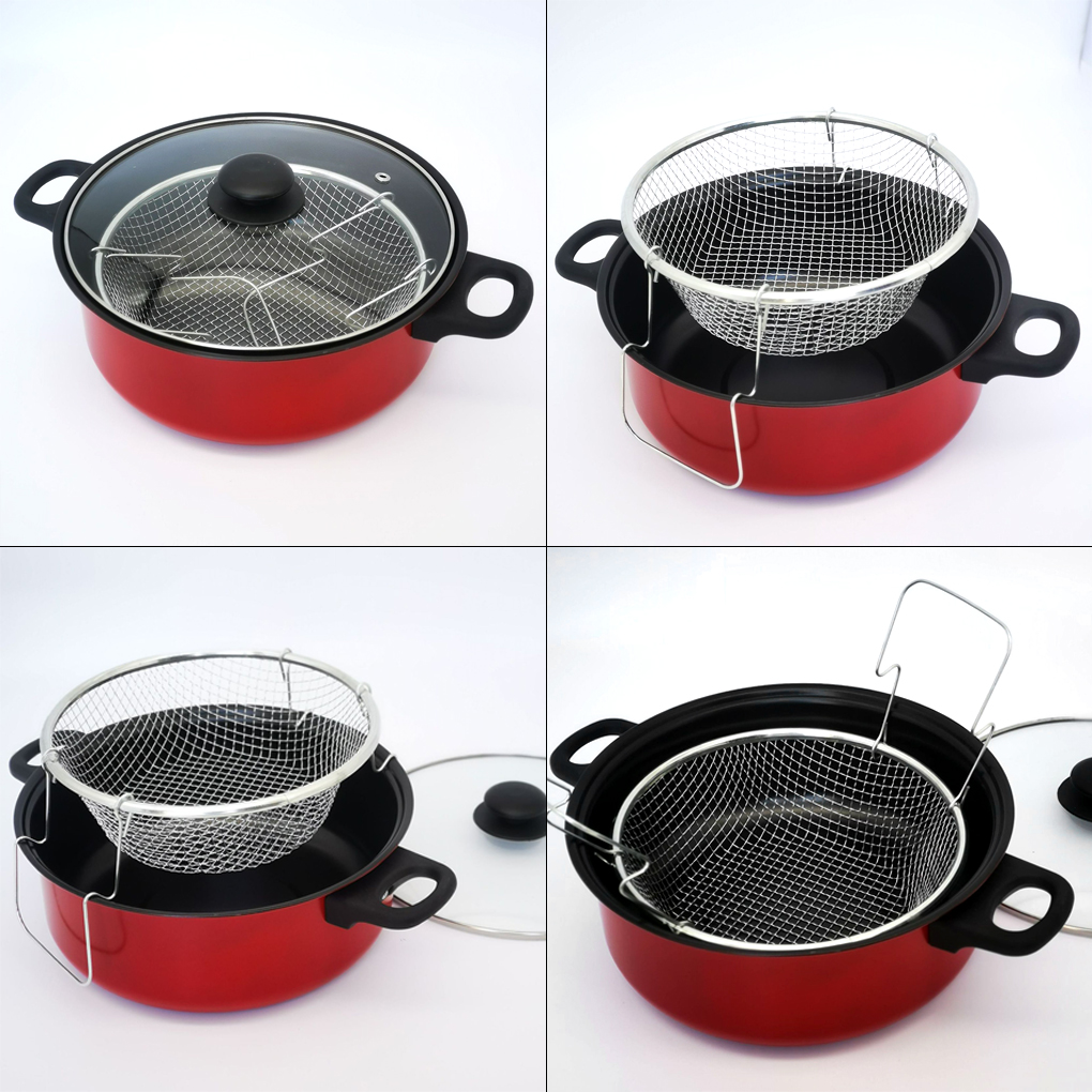 Deep Fryer Stainless - Frytka garnek z pokrywką frytka ze