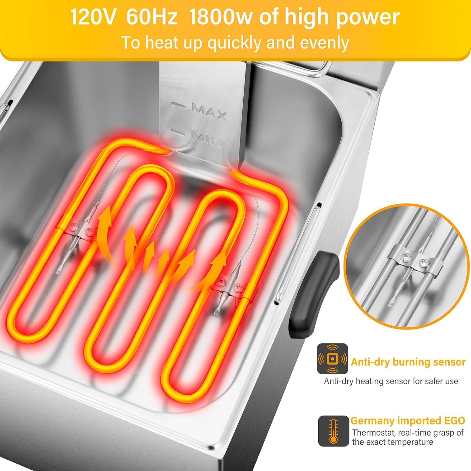 Frytkownica elektryczna - 13L  – Deep Fryer Stainless recenzja i cena