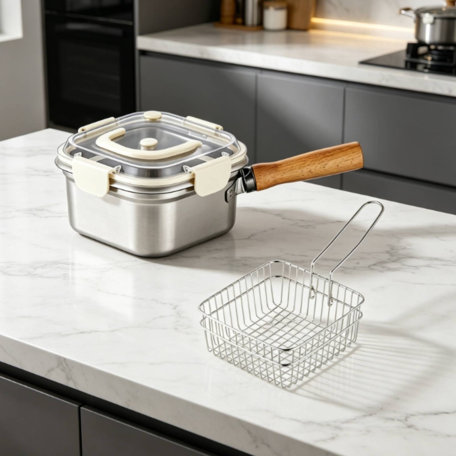 2-częściowy garnek do smażenia – Deep Fryer Stainless recenzja i cena